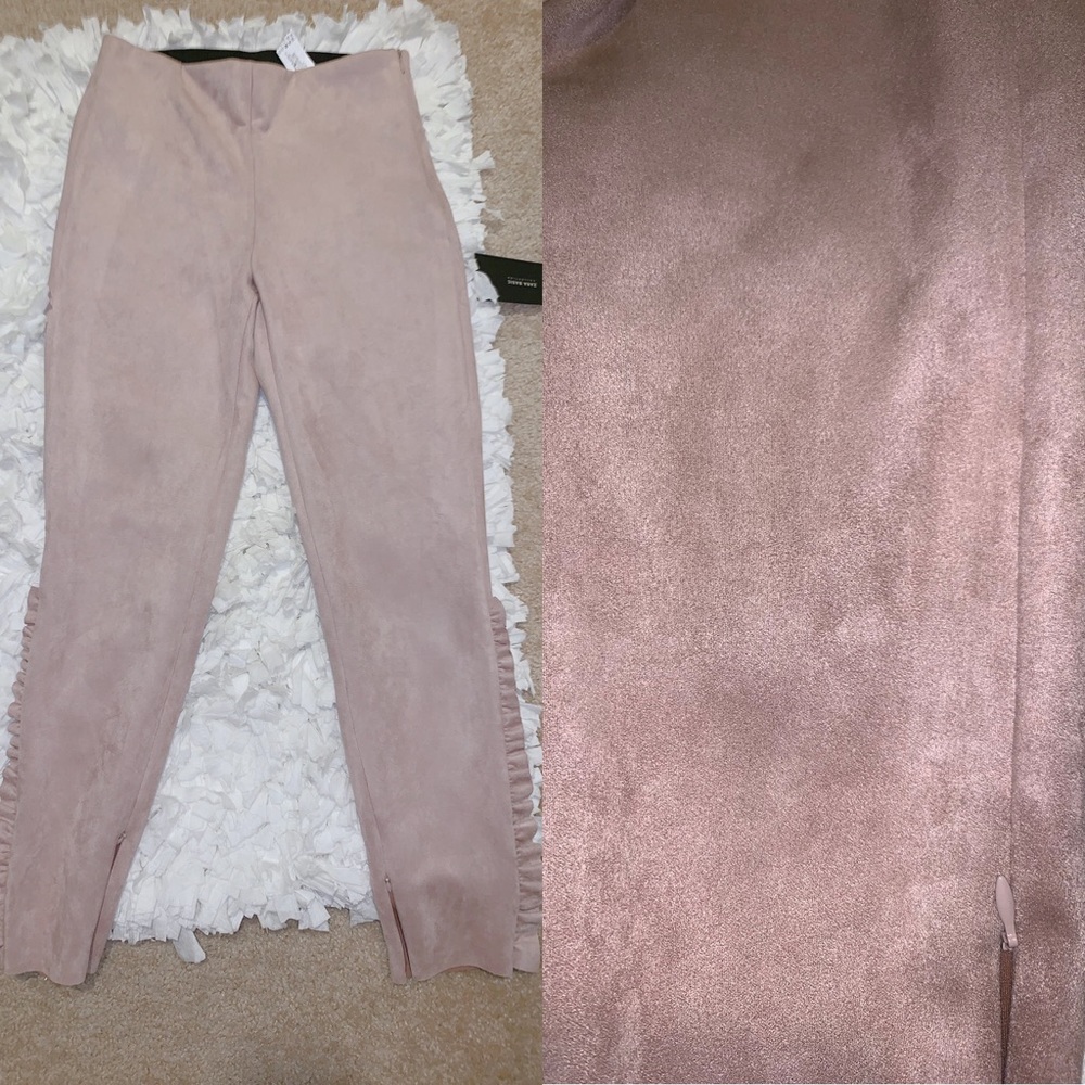 Zara faux suede blush stretch pant